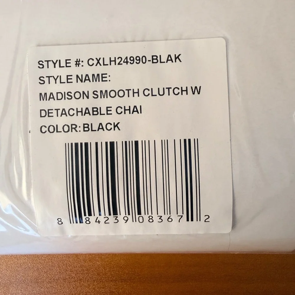 CXL by Christian Lacroix Madison Black Smooth Clutch Detachable Chain CXLH24990